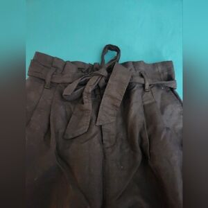 Black Paperbag Waist Shorts